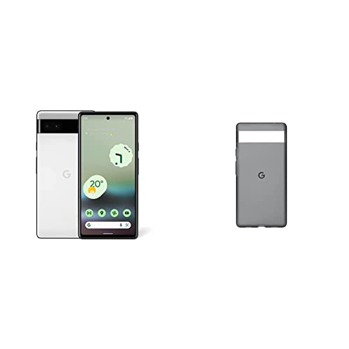 Google Pixel 6a Phone - Chalk with Google Pixel 6a Case - Charcoal Google Pixel 6a Phone - Chalk with Google Pixel 6a Case - Charcoal