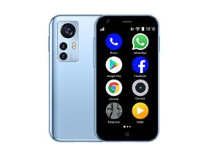 SOYES D18 3G Mini Smartphone 2.5Inch WiFi China Mobile 1GB 8GB Memory Quad Core Android Cell Phones 3D Glass Slim Body HD Camera Dual Sim Google Play Cute Smartphone (Light Blue)