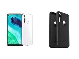 Motorola Moto G Fast | 2020 | Unlocked | Made for US 3/32GB | 16MP Camera | White & OtterBox Commuter LITE Series Case for Moto g Fast - Black