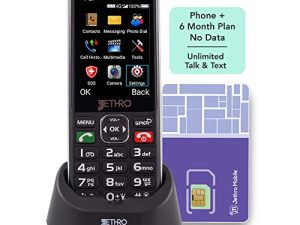 Jethro SC490 Unlocked 4G Senior Cell Phone - Unlimited Talk & Text Prepaid Plan (6 Months)