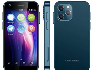 SOYES XS12 Super Mini 4G LTE Smartphone 3.0-inch Display 3GB RAM 32GB/64GB ROM 8 Core Android 10.0 Dual SIM 2000mAh 13MP with Google Play Store Face ID Backup Small Mobile Phone (Blue