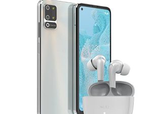 NUU B10 4G LTE Unlocked Android Smartphone | 6.55” HD+ Display | 48MP Triple-Camera | 64GB + 4GB RAM | 4000mAh Battery | White Wireless Earbuds Buds A