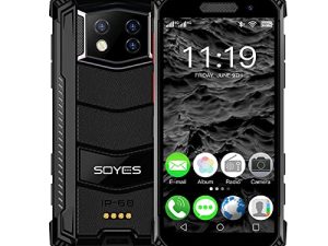 Soyes S10 Max 4G Mini Rugged Cell Phone IP68 Waterproof 3.5" 4GB 64GB/128GB Android 10 Unlocked Smartphone Octa Core 3800mAh Walkie Talkie Global Version (Black